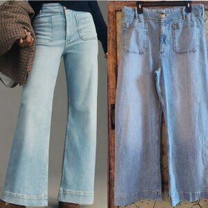 The Colette Full-Length Wide-Leg Jeans by Maeve in Light Denim | 33x29